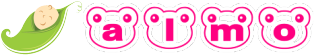 熊本のベビーマッサージ教室　ａｌｍｏ｜ベビーマッサージ　資格 ロゴ